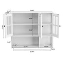 3 Door Wall Cabinet With Glass Door And Towel Bar