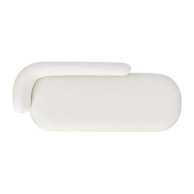 Aire - RAF Modern Rounded Chaise Lounge - Ivory White