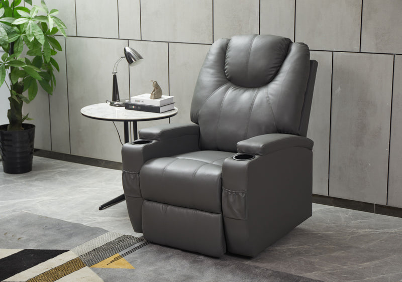 Modern Recliner Chair With Cup Holders, Remote Control