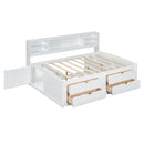 Daybed With 2 Bedside Cabinets, Upper Shelves And 4 Drawers