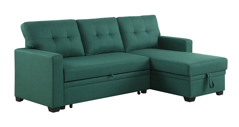 Upholstered Pull Out Sectional Sofa With Chaise