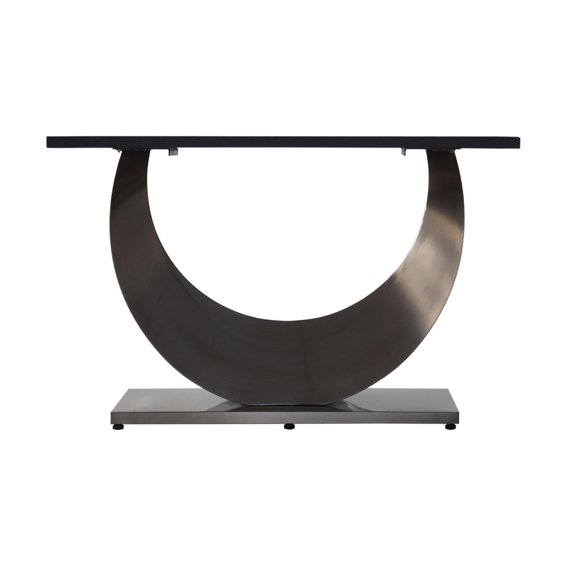 Modern Artificial Stone Crescent-Shaped Metal Legs, Can Accommodate 8 People - Black