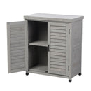 Potting Bench With Storage Cabinet And Metal Table Top For Outdoor