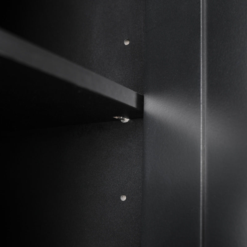 Freestanding Tall Bathroom Cabinet With Soft Close Doors And Adjustable Shelves - Black