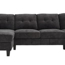 U-Shaped Sectional Sofa 103.5" Black Chenille Fabric Couch With Dual Chaise Lounges, Storage Pockets, Armrest Pillows