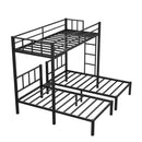 Twin over Twin & Twin Bunk Beds for 3, Twin XL over Twin & Twin Bunk Bed Metal Triple Bunk Bed, Black(Pre-sale date: February 8th.)