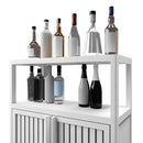 Bamboo Large Capacity Storage Cabinet With Shelves For Bathroom And Living Room - White