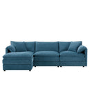 Modular Sectional With Deep And Wide Seat, Cloud Couch Set With Double Cushions Sofa With Movable Ottoman
