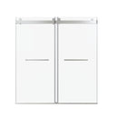 Frameless Double Sliding Soft Close Shower Door, Tempered Glass