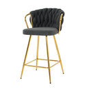 Modern Design High Stool With Plated Legs (Set of 2)