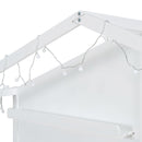 House Bed With Upholstered Sofa, Wireless Charging Station, Shelves And 2 Drawers