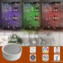 Modern Display Cabinet With LED Lights, Transparent Tempered Glass 2 Door Storage Case With 3 Shelves