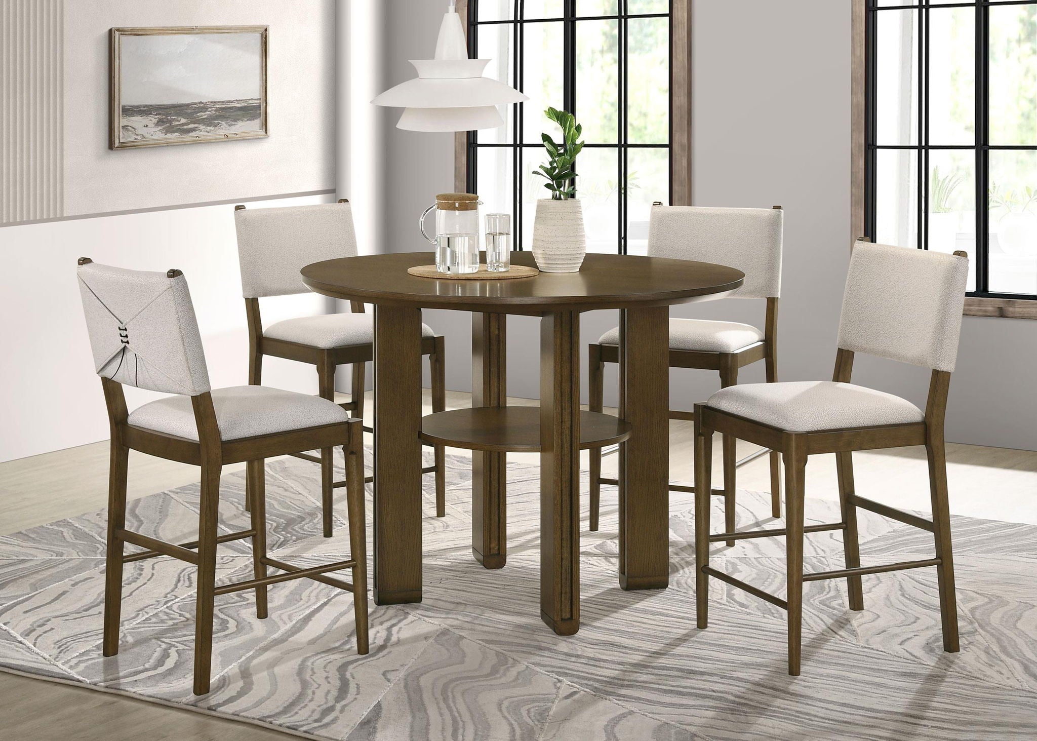 Ottowa Upholstered Counter Side Chair Brown (Set of 2) - Atlantic Fine Furniture Melbourne FL