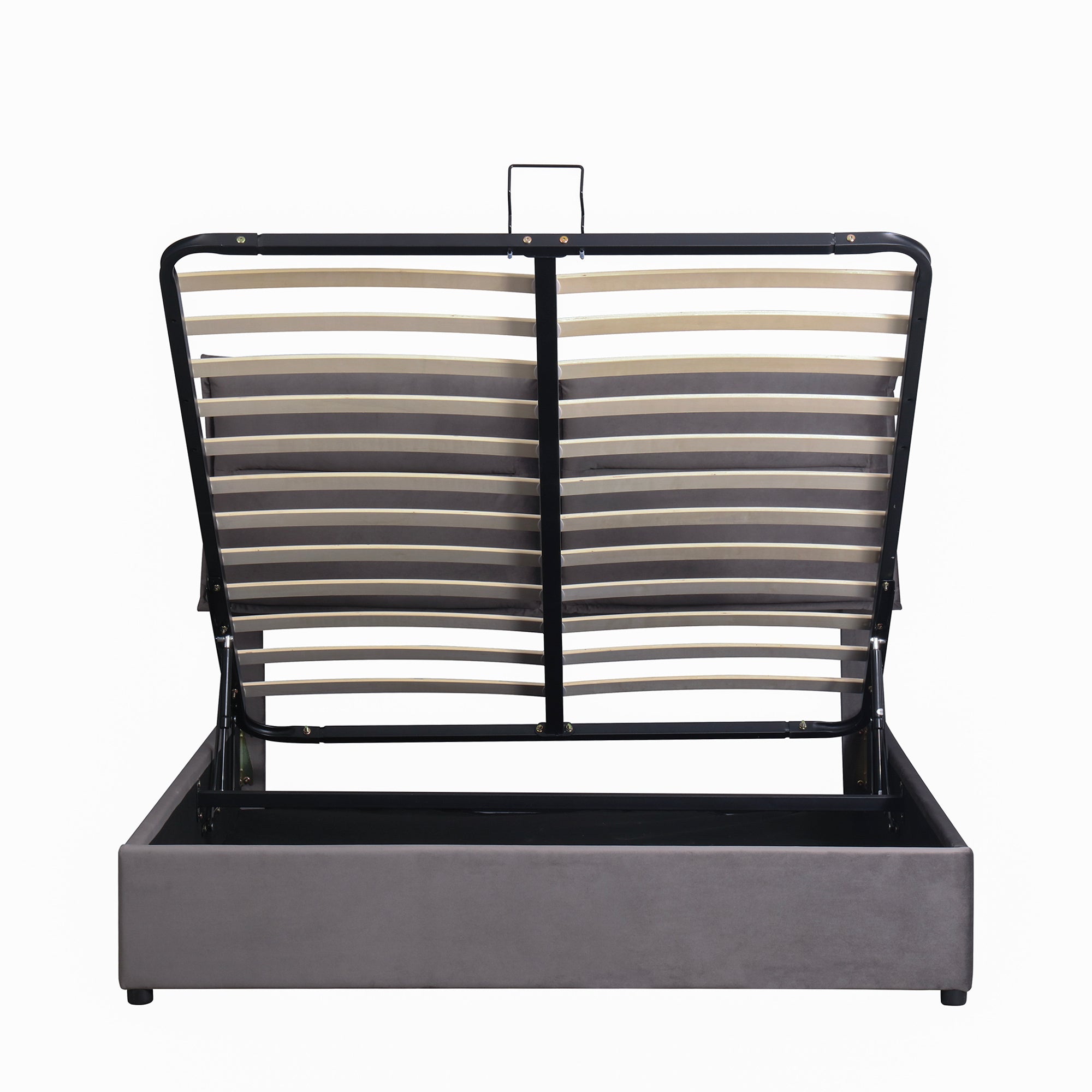 Upholstered Platform bed with a Hydraulic Storage System, Full size, Gray - Atlantic Fine Furniture Melbourne FL