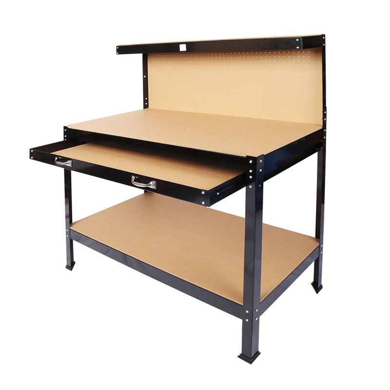 Wood Work Bench - Black / Light Brown