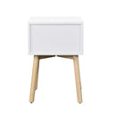 Modern Side Table With 2 Drawer, Mid-Century Storage Cabinet For Bedroom - White