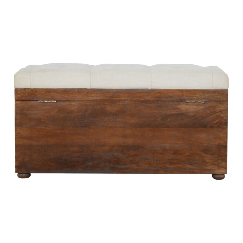 Linen Storage Trunk - Chestnut / White Linen