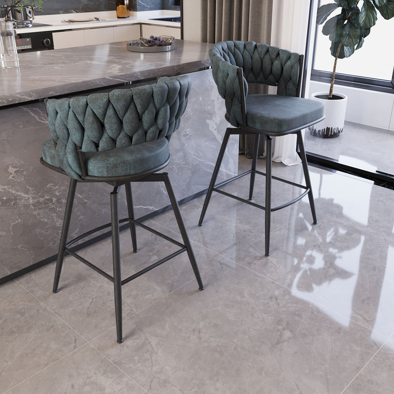 Bar Stool 360 Swivel With Back Footrest