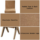 Zoey - Side Chair (Set of 2) - Chocolate Chenille & Oak