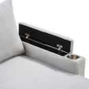 U Shaped Sectional Sofa Bed With Storage Chaise Lounges, USB Ports, And Cup Holders