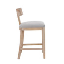 Upholstered Counter Height Bar Stools With Solid Rubber Wood Frame (Set of 2)