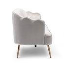 Modern Glam 3 Seater Sofa With Velvet Texture