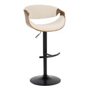 Curvo - Mid Century Modern Adjustable Barstool With Swivel & Rounded T Footrest (Set of 2)