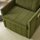 Upholstered Convertible Sleeper Sofa With 5 Position Backrest, Side Pockets, Storage