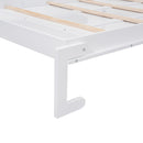 Full Size Murphy Bed With Multiple Storage Shelves And A Cabinet - White