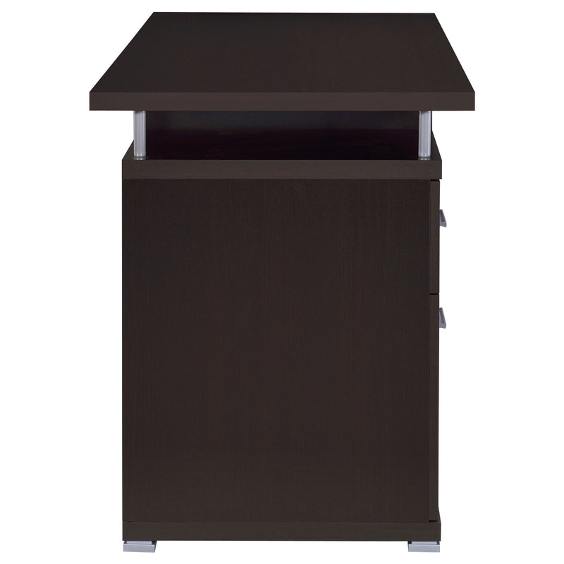 Modern Office Computer Desk With 2 Drawers, Adjustable Shelf, Slide Out Keyboard Tray