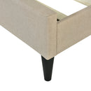 Full size Upholstered Platform Bed with Storage Headboard, Sensor Light and a set of Sockets and USB Ports, Linen Fabric, Beige