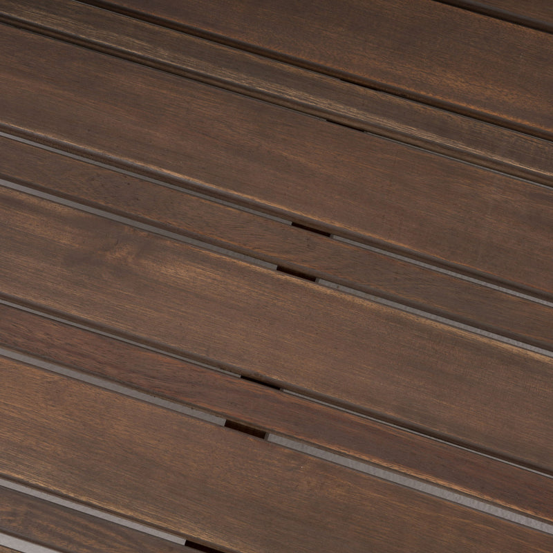 Oana Brava - Rustic Coffee Table With Slat Panel Design - Gray