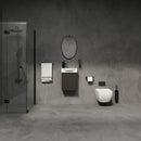 Modern Bathroom Vanity With Ceramic Basin, Wall Mounted Floating Sink Combo, Storage Cabinet