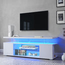 TV Stand LED Gaming Entertainment Center, Media Storage Console Table With Large Side Cabinet
