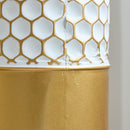 Modern Droplet Shaped Floor Vase Set Honeycomb Design, 3 Piece Metal Decorative Vases For Home Interior Display - Gold / White