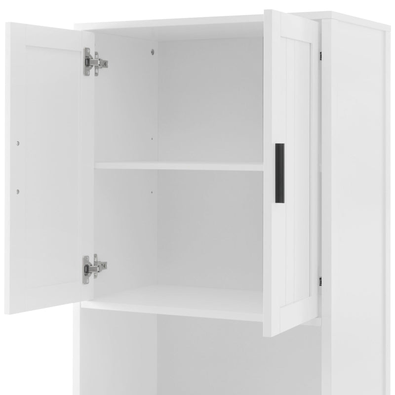 Tall Bathroom Cabinet With Drawer And Adjustable Shelves - White