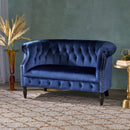 Antique Chesterfield Style Loveseat With Button Tufting