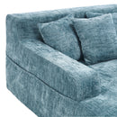 Chenille Interior Lazy Sofa Chaise Longue Armchair With 3 Pillows And Armrests