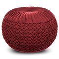 Grafton - Handcrafted Velvet Round Pouf