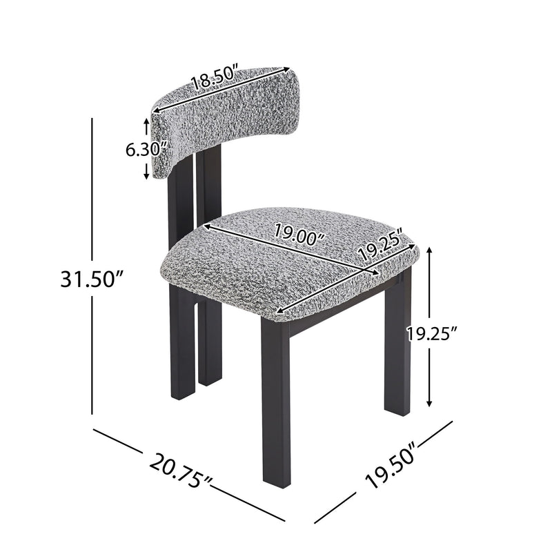 Mid Century 5 Piece Dining Set With Upholstered Metal Leg Chairs And Solid Wood Top Table - Black / White / Natural