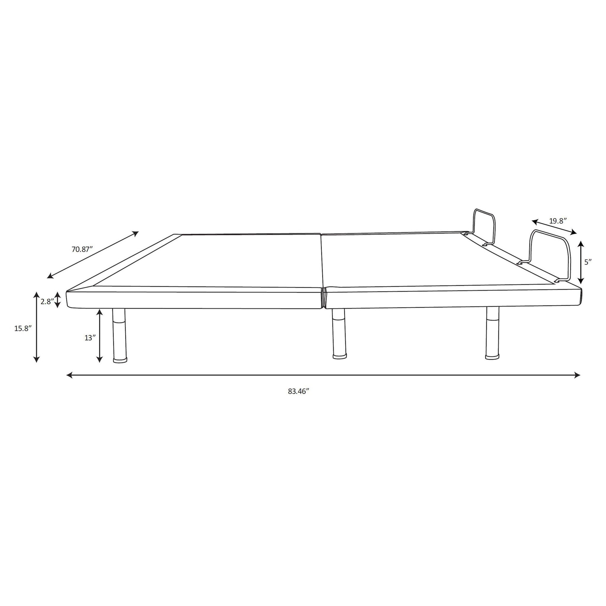 Negan California King Adjustable Bed Base Grey and Black