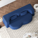 Modern Floor Sofa, With 2 Pillows, Convertible Teddy Fabric Foam Filled Bed