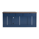 TV Console Stand, Glass Doors & Storage Drawers, Adjustable Shelves