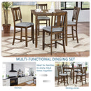 5 Pieces Dining Table Set, Counter Height Kitchen Table Set With Square Table And 4 Upholstered Chairs