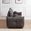 2 Seater Cushion Sofa With 2 Cushions And 2 Ball Pillows