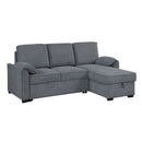 Rebecca - Sofa With Pull Out Bed, Storage Chaise, USB And Cup Holders - Dark Gray