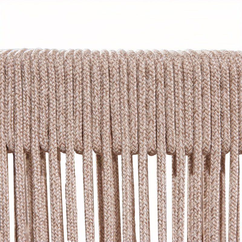 Modern Matera Barstool (Set of 2) With Wraparound Back And Rope - Teak / Beige