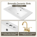 Bathroom Vanity With Sink, Deep Drawer, Door Shelf, 2 Tier Basket