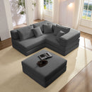 Modular L Shaped Floor Living Room Sofa Set With 6 Pillows