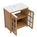 Vintage Farmhouse Bathroom Vanity With Ceramic Sink